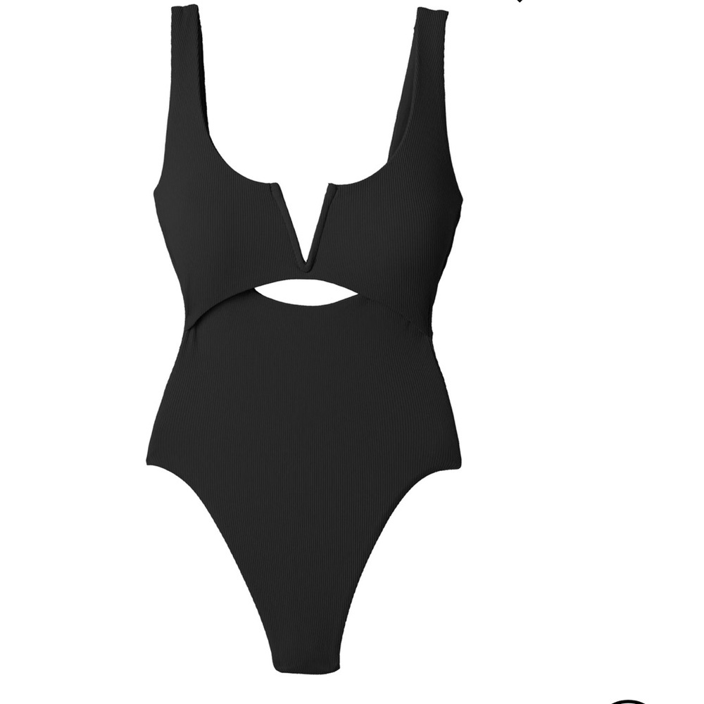 Elegant Black One-Piece Swimsuit w/ cutout - Summerful Waikiki one piece